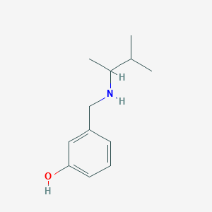 molecular formula C12H19NO B13265796 3-{[(3-Methylbutan-2-yl)amino]methyl}phenol 