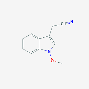 molecular formula C11H10N2O B132658 1H-Indole-3-acetonitrile, 1-methoxy- CAS No. 30536-48-2