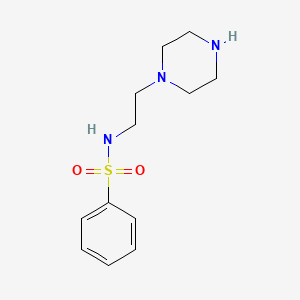 molecular formula C12H19N3O2S B13265838 N-[2-(Piperazin-1-yl)ethyl]benzenesulfonamide 