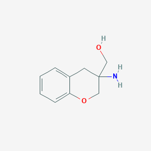 molecular formula C10H13NO2 B13265889 (3-Amino-3,4-dihydro-2H-1-benzopyran-3-yl)methanol 
