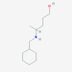molecular formula C12H25NO B13265890 4-[(Cyclohexylmethyl)amino]pentan-1-ol 