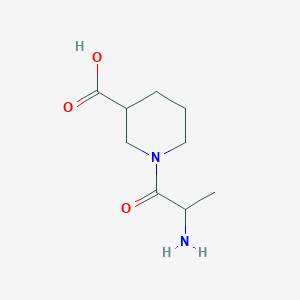 molecular formula C9H16N2O3 B13265901 1-(2-Aminopropanoyl)piperidine-3-carboxylic acid 