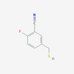 molecular formula C8H6FNS B13265908 2-Fluoro-5-(sulfanylmethyl)benzonitrile 