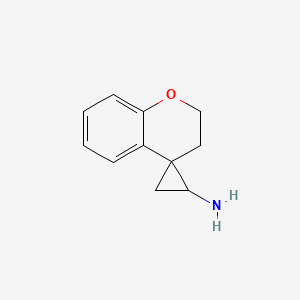 molecular formula C11H13NO B13265918 2,3-Dihydrospiro[1-benzopyran-4,1'-cyclopropane]-3'-amine 