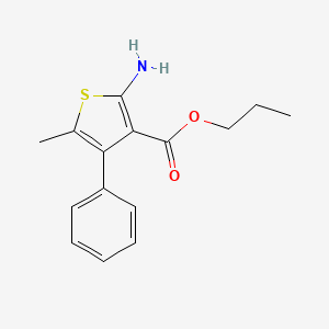 molecular formula C15H17NO2S B1326593 Propyl 2-amino-5-methyl-4-phenylthiophene-3-carboxylate CAS No. 905011-61-2