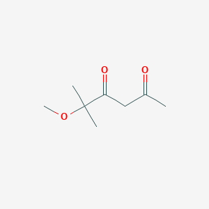 molecular formula C8H14O3 B13265934 5-Methoxy-5-methylhexane-2,4-dione 