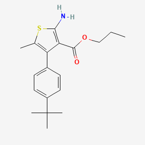 molecular formula C19H25NO2S B1326594 Propyl 2-amino-4-(4-tert-butylphenyl)-5-methylthiophene-3-carboxylate CAS No. 904998-63-6
