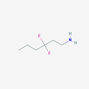 molecular formula C6H13F2N B13265941 3,3-Difluorohexan-1-amine 