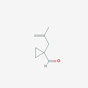 molecular formula C8H12O B13265945 1-(2-Methylprop-2-en-1-yl)cyclopropane-1-carbaldehyde 