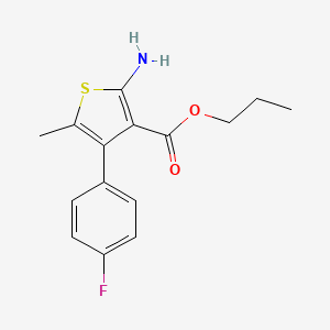 molecular formula C15H16FNO2S B1326595 Propyl 2-amino-4-(4-fluorophenyl)-5-methylthiophene-3-carboxylate CAS No. 904998-66-9