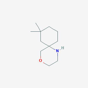 molecular formula C11H21NO B13265959 8,8-Dimethyl-4-oxa-1-azaspiro[5.5]undecane 