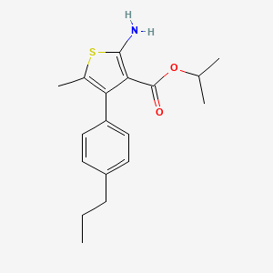 molecular formula C18H23NO2S B1326596 Isopropyl 2-amino-5-methyl-4-(4-propylphenyl)thiophene-3-carboxylate CAS No. 905011-49-6