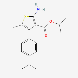 molecular formula C18H23NO2S B1326597 Isopropyl 2-amino-4-(4-isopropylphenyl)-5-methylthiophene-3-carboxylate CAS No. 905011-51-0