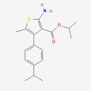 molecular formula C18H23NO2S B1326597 2-氨基-4-(4-异丙苯基)-5-甲硫代苯并呋喃-3-羧酸异丙酯 CAS No. 905011-51-0