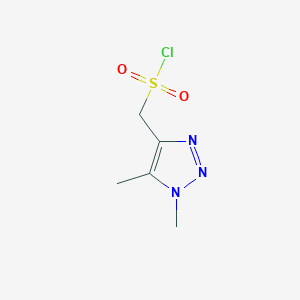 molecular formula C5H8ClN3O2S B13265972 (Dimethyl-1H-1,2,3-triazol-4-yl)methanesulfonyl chloride 