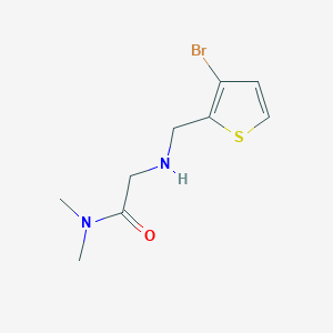 molecular formula C9H13BrN2OS B13265974 2-(((3-Bromothiophen-2-yl)methyl)amino)-N,N-dimethylacetamide 