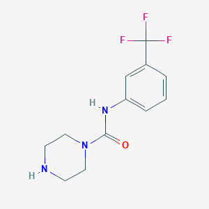 molecular formula C12H14F3N3O B13265978 N-[3-(trifluoromethyl)phenyl]-1-Piperazinecarboxamide 