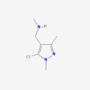 molecular formula C7H12ClN3 B13265979 [(5-chloro-1,3-dimethyl-1H-pyrazol-4-yl)methyl](methyl)amine 