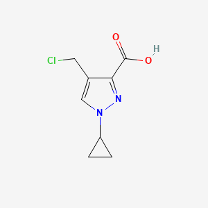 molecular formula C8H9ClN2O2 B13265987 4-(Chloromethyl)-1-cyclopropyl-1H-pyrazole-3-carboxylic acid 