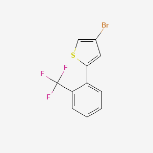 molecular formula C11H6BrF3S B13265998 4-Bromo-2-[2-(trifluoromethyl)phenyl]thiophene 