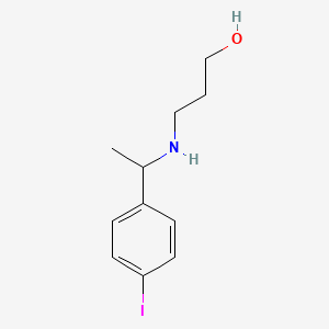 molecular formula C11H16INO B13266007 3-{[1-(4-Iodophenyl)ethyl]amino}propan-1-ol 