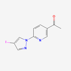 molecular formula C10H8IN3O B13266013 1-[6-(4-Iodo-1H-pyrazol-1-YL)pyridin-3-YL]ethan-1-one 