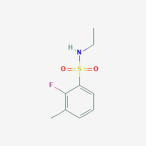 molecular formula C9H12FNO2S B13266019 N-Ethyl-2-fluoro-3-methylbenzene-1-sulfonamide 