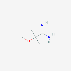 molecular formula C5H12N2O B13266050 2-Methoxy-2-methylpropanimidamide 