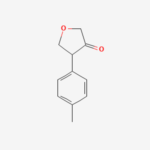 molecular formula C11H12O2 B13266086 4-(4-Methylphenyl)oxolan-3-one 