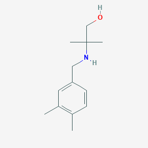 molecular formula C13H21NO B13266089 2-{[(3,4-Dimethylphenyl)methyl]amino}-2-methylpropan-1-ol 