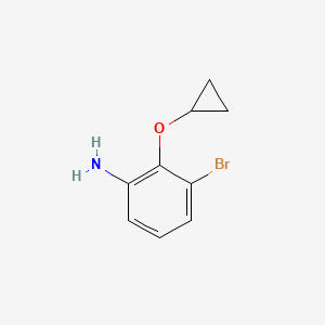 molecular formula C9H10BrNO B13266093 3-Bromo-2-cyclopropoxyaniline 