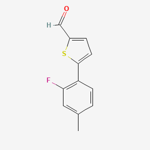 molecular formula C12H9FOS B13266109 5-(2-Fluoro-4-methylphenyl)thiophene-2-carbaldehyde 