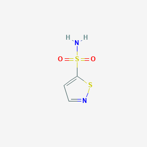 molecular formula C3H4N2O2S2 B13266134 1,2-Thiazole-5-sulfonamide 