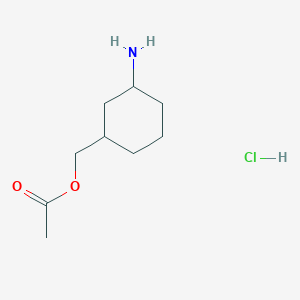molecular formula C9H18ClNO2 B13266147 (3-Aminocyclohexyl)methyl acetate hydrochloride 