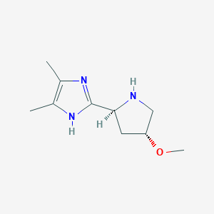 molecular formula C10H17N3O B13266176 2-[(2S,4R)-4-Methoxypyrrolidin-2-yl]-4,5-dimethyl-1H-imidazole 