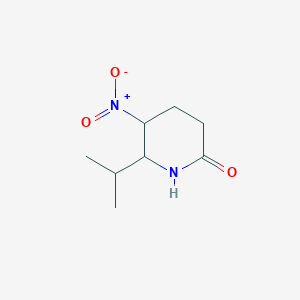 molecular formula C8H14N2O3 B13266204 5-Nitro-6-(propan-2-yl)piperidin-2-one 