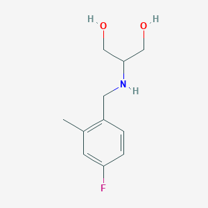 molecular formula C11H16FNO2 B13266206 2-{[(4-Fluoro-2-methylphenyl)methyl]amino}propane-1,3-diol 