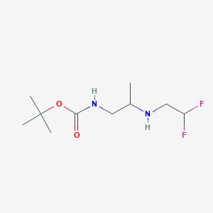 molecular formula C10H20F2N2O2 B13266211 tert-Butyl N-{2-[(2,2-difluoroethyl)amino]propyl}carbamate 