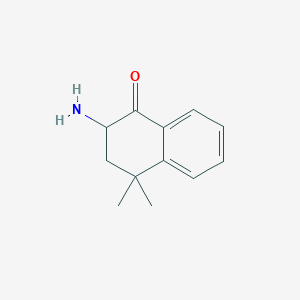 molecular formula C12H15NO B13266217 2-Amino-4,4-dimethyl-1,2,3,4-tetrahydronaphthalen-1-one 
