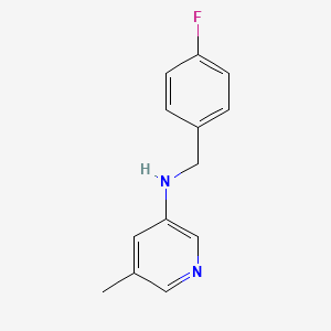 molecular formula C13H13FN2 B13266219 N-[(4-Fluorophenyl)methyl]-5-methylpyridin-3-amine 