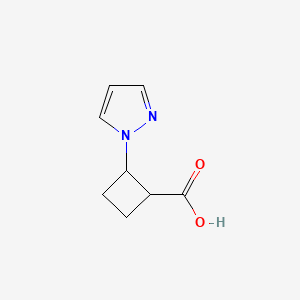 molecular formula C8H10N2O2 B13266231 2-(1H-pyrazol-1-yl)cyclobutane-1-carboxylic acid 