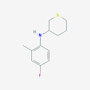 molecular formula C12H16FNS B13266240 N-(4-fluoro-2-methylphenyl)thian-3-amine 