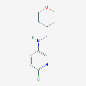 molecular formula C11H15ClN2O B13266243 6-Chloro-N-(oxan-4-ylmethyl)pyridin-3-amine 