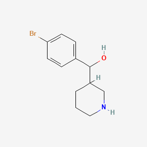 molecular formula C12H16BrNO B13266261 (4-Bromophenyl)(piperidin-3-yl)methanol 
