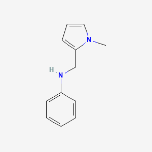 molecular formula C12H14N2 B13266269 N-[(1-methyl-1H-pyrrol-2-yl)methyl]aniline 