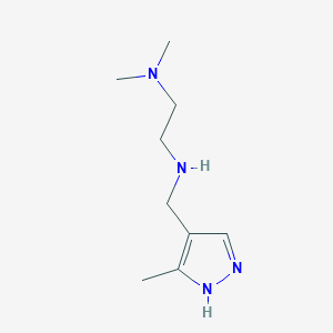 molecular formula C9H18N4 B13266287 [2-(Dimethylamino)ethyl][(3-methyl-1H-pyrazol-4-yl)methyl]amine 