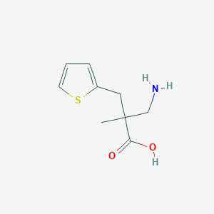 molecular formula C9H13NO2S B13266310 3-Amino-2-methyl-2-(thiophen-2-ylmethyl)propanoicacid 