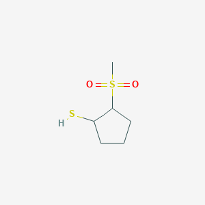 molecular formula C6H12O2S2 B13266326 2-Methanesulfonylcyclopentane-1-thiol 
