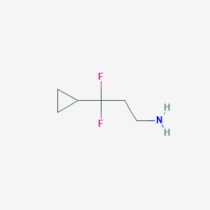 molecular formula C6H11F2N B13266330 3-Cyclopropyl-3,3-difluoropropan-1-amine 