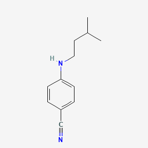 molecular formula C12H16N2 B13266340 4-[(3-Methylbutyl)amino]benzonitrile CAS No. 4714-66-3